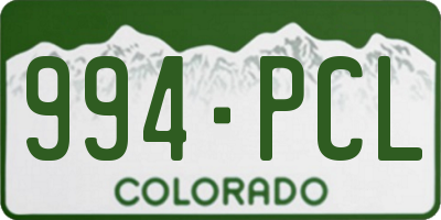 CO license plate 994PCL