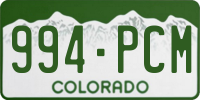 CO license plate 994PCM