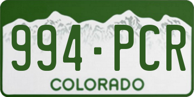 CO license plate 994PCR