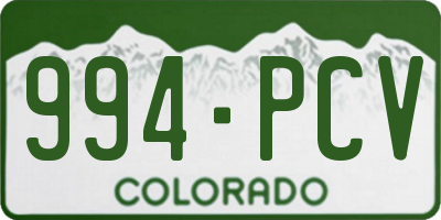 CO license plate 994PCV