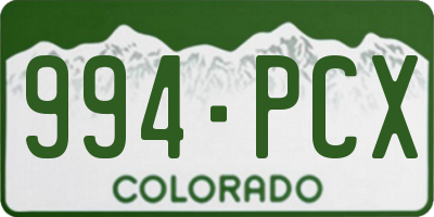 CO license plate 994PCX