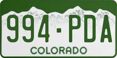 CO license plate 994PDA