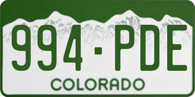 CO license plate 994PDE