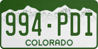 CO license plate 994PDI