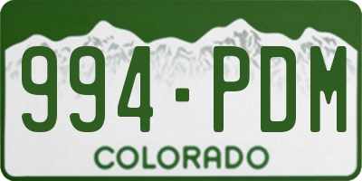 CO license plate 994PDM