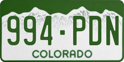 CO license plate 994PDN