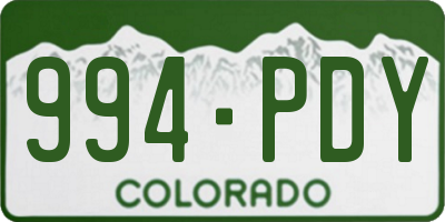CO license plate 994PDY