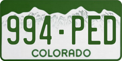 CO license plate 994PED
