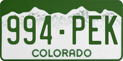 CO license plate 994PEK