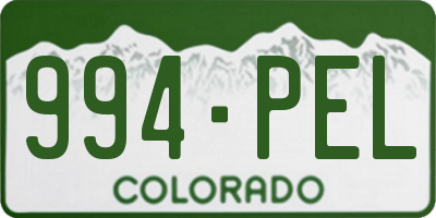 CO license plate 994PEL