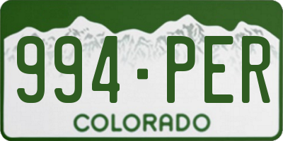 CO license plate 994PER