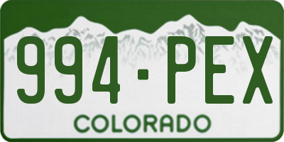 CO license plate 994PEX