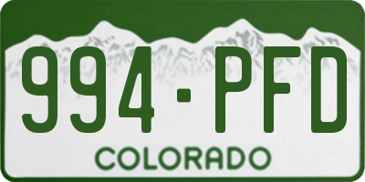 CO license plate 994PFD