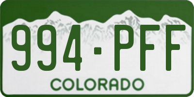 CO license plate 994PFF