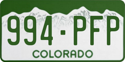 CO license plate 994PFP