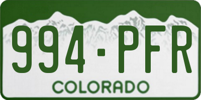 CO license plate 994PFR