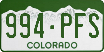 CO license plate 994PFS