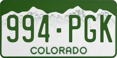 CO license plate 994PGK