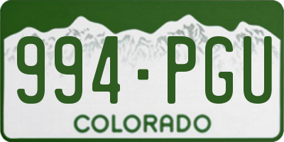 CO license plate 994PGU