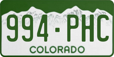 CO license plate 994PHC