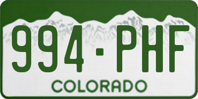 CO license plate 994PHF