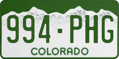 CO license plate 994PHG