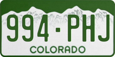 CO license plate 994PHJ