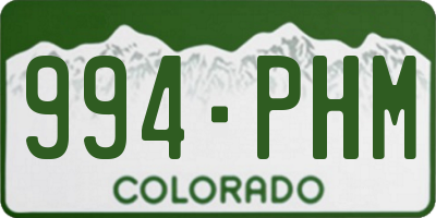 CO license plate 994PHM