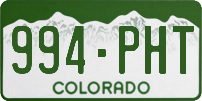 CO license plate 994PHT