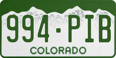 CO license plate 994PIB