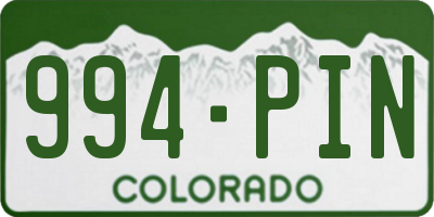 CO license plate 994PIN