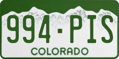CO license plate 994PIS