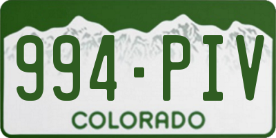 CO license plate 994PIV