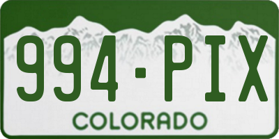 CO license plate 994PIX