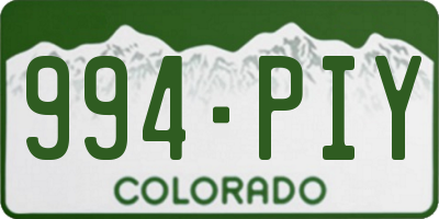 CO license plate 994PIY