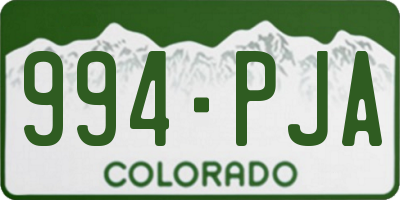 CO license plate 994PJA