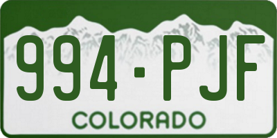 CO license plate 994PJF