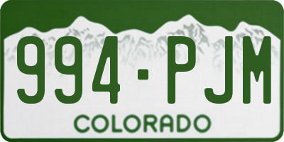 CO license plate 994PJM