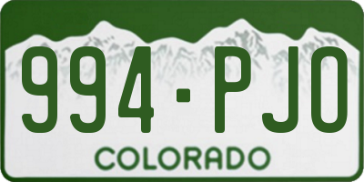 CO license plate 994PJO
