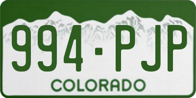 CO license plate 994PJP