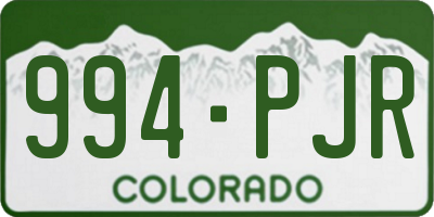 CO license plate 994PJR