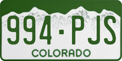 CO license plate 994PJS