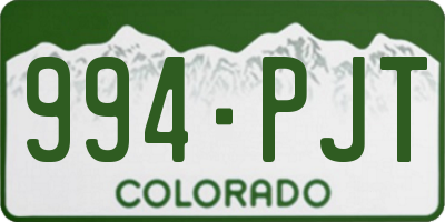 CO license plate 994PJT