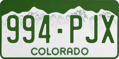 CO license plate 994PJX