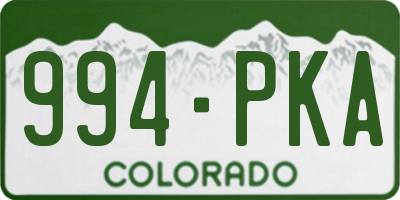 CO license plate 994PKA
