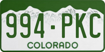 CO license plate 994PKC