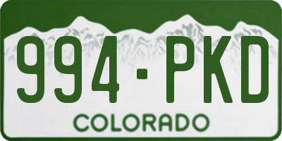 CO license plate 994PKD