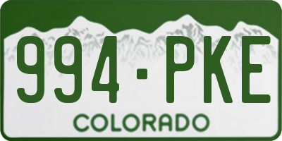 CO license plate 994PKE