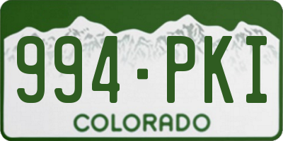 CO license plate 994PKI