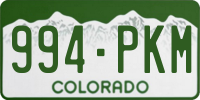 CO license plate 994PKM